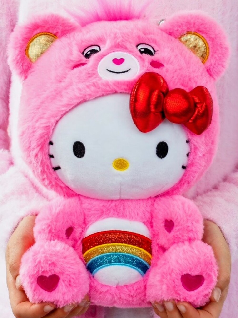 Sanrio x Care Bears Collection Hello Kitty Loves Cheer Bear 10-Inch NWOT
